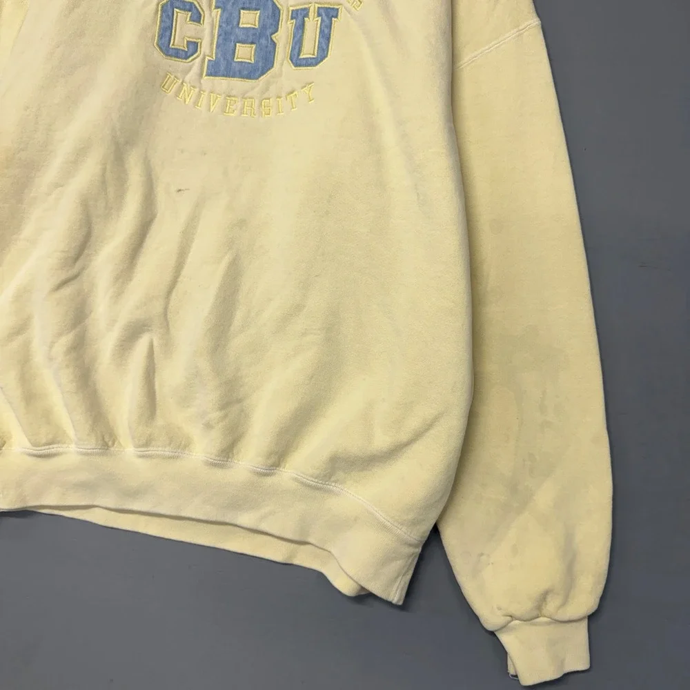 Oarsman‎ Sweatshirt Yellow Christian Brothers University CBU Embroidered XL